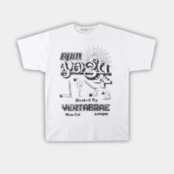 Vertabrae 6pm Yoga T Shirt White